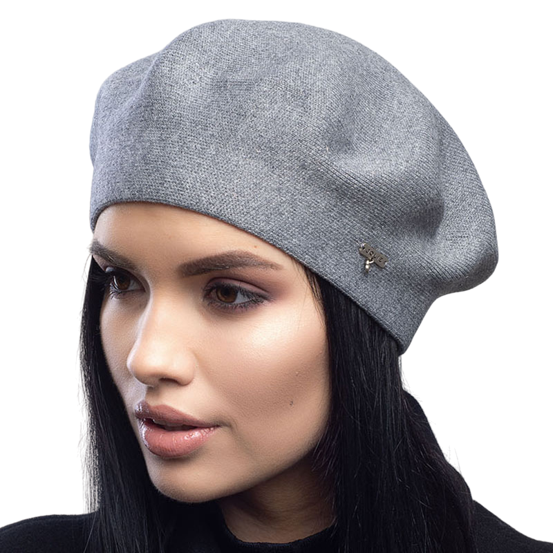 Берет женский Leks Сказка двойной с люрексом Серый меланж (129408)