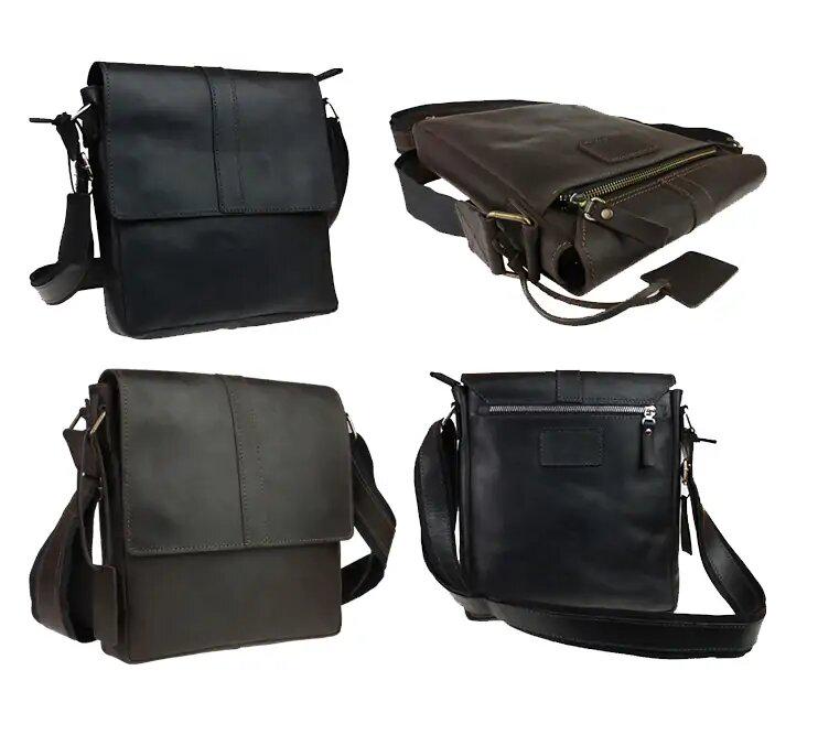 Сумка чоловіча Freeskin Space на плече шкіряна 25x21x4 см Чорний - фото 7 Сумка чоловіча Freeskin Space на плече шкіряна 25x21x4 см Чорний - фото 7