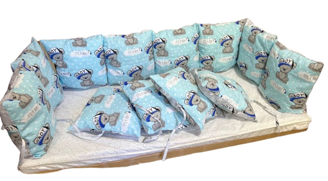 Бортики в кроватку Мишки It's a boy 12 подушек (1567) - фото 4 Бортики в кроватку Мишки It's a boy 12 подушек (1567) - фото 4