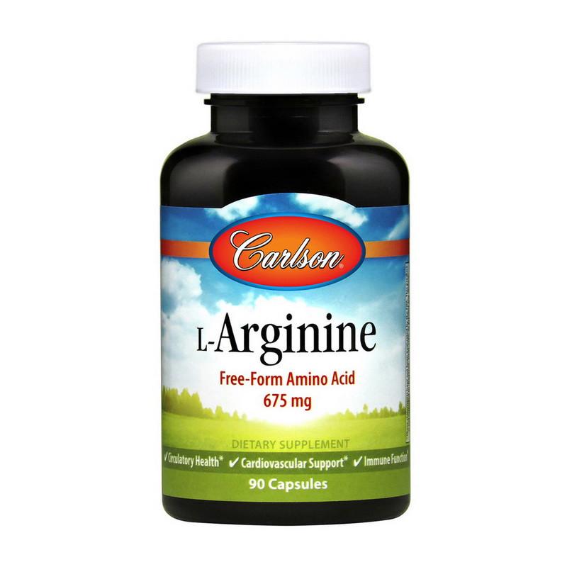 Аргінін Carlson Labs L-Arginine Free-Form Amino Acid 675 мг 90 капс. (18030-01)