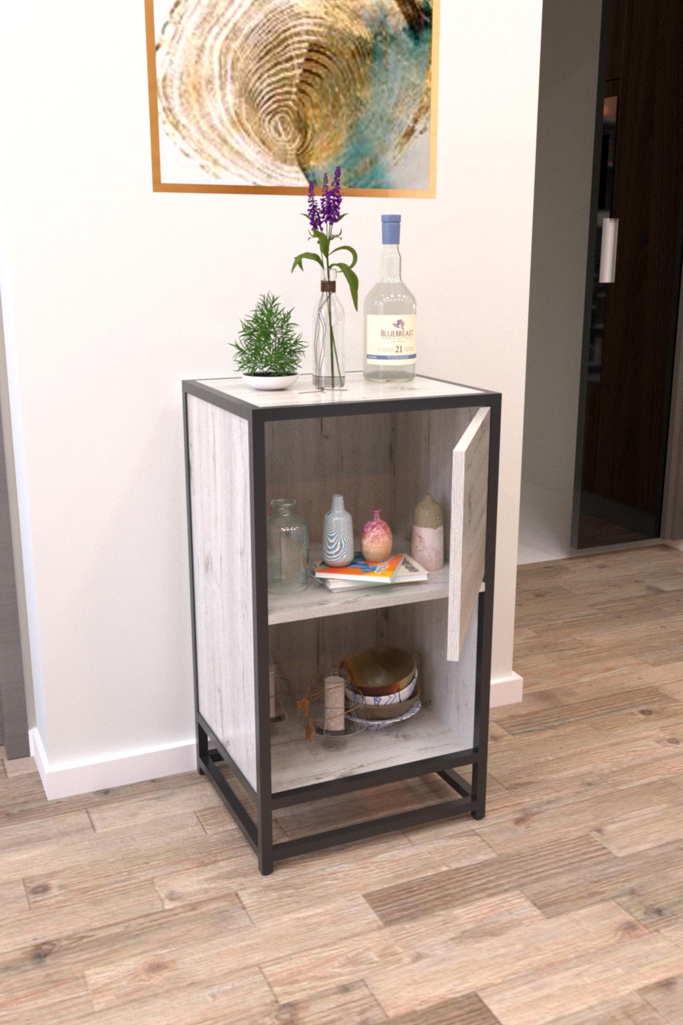 Тумба EcoLoft Скавелла DSP-1270-2 в стилі лофт Дуб Кортона (29820965) - фото 2