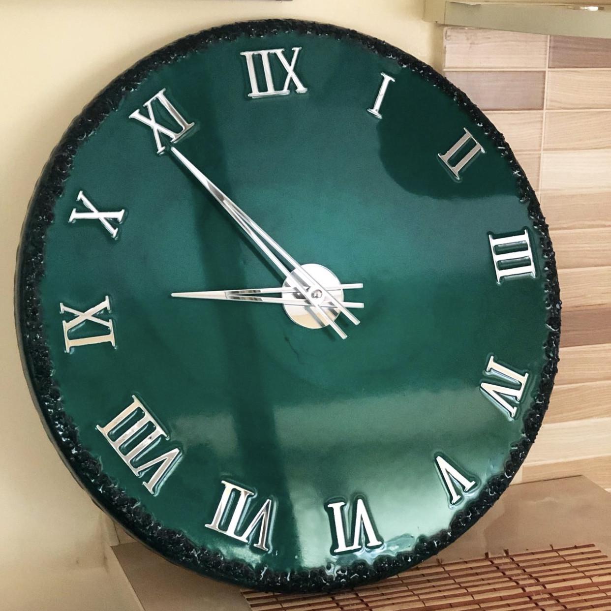 Годинник настінний круглий з епоксидної смоли EPOXY M67 40x40 см