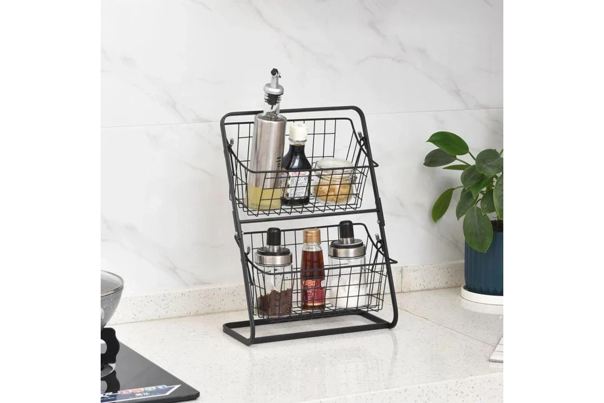 Органайзер для кухні на 2 кошики універсальний металевий - фото 8 Органайзер для кухні на 2 кошики універсальний металевий - фото 8