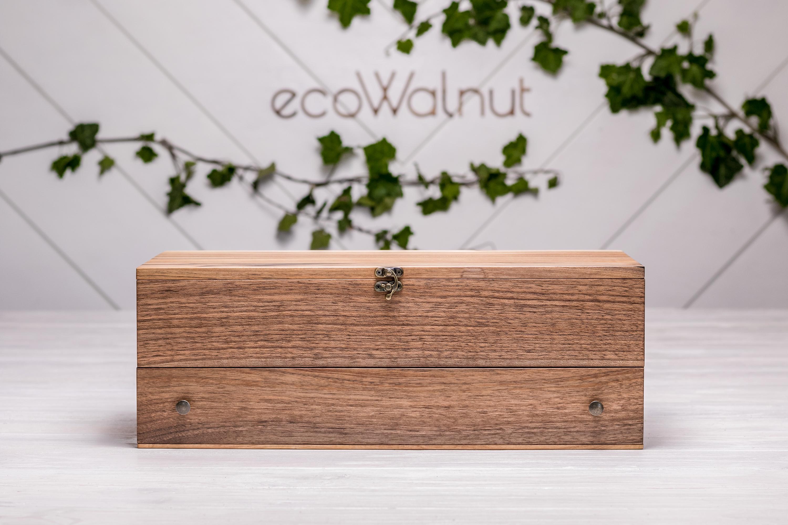 Коробочка EcoWalnut для 12 часов с деревянной крышкой с ящиком (EB-6.5) - фото 5