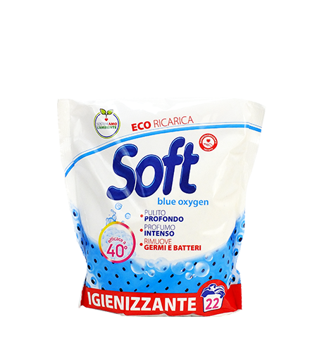 Стиральный порошок универсальный Biochimica Soft Blue oxygen с активным кислородом 1,1 кг 22 стирки (8003640015528)