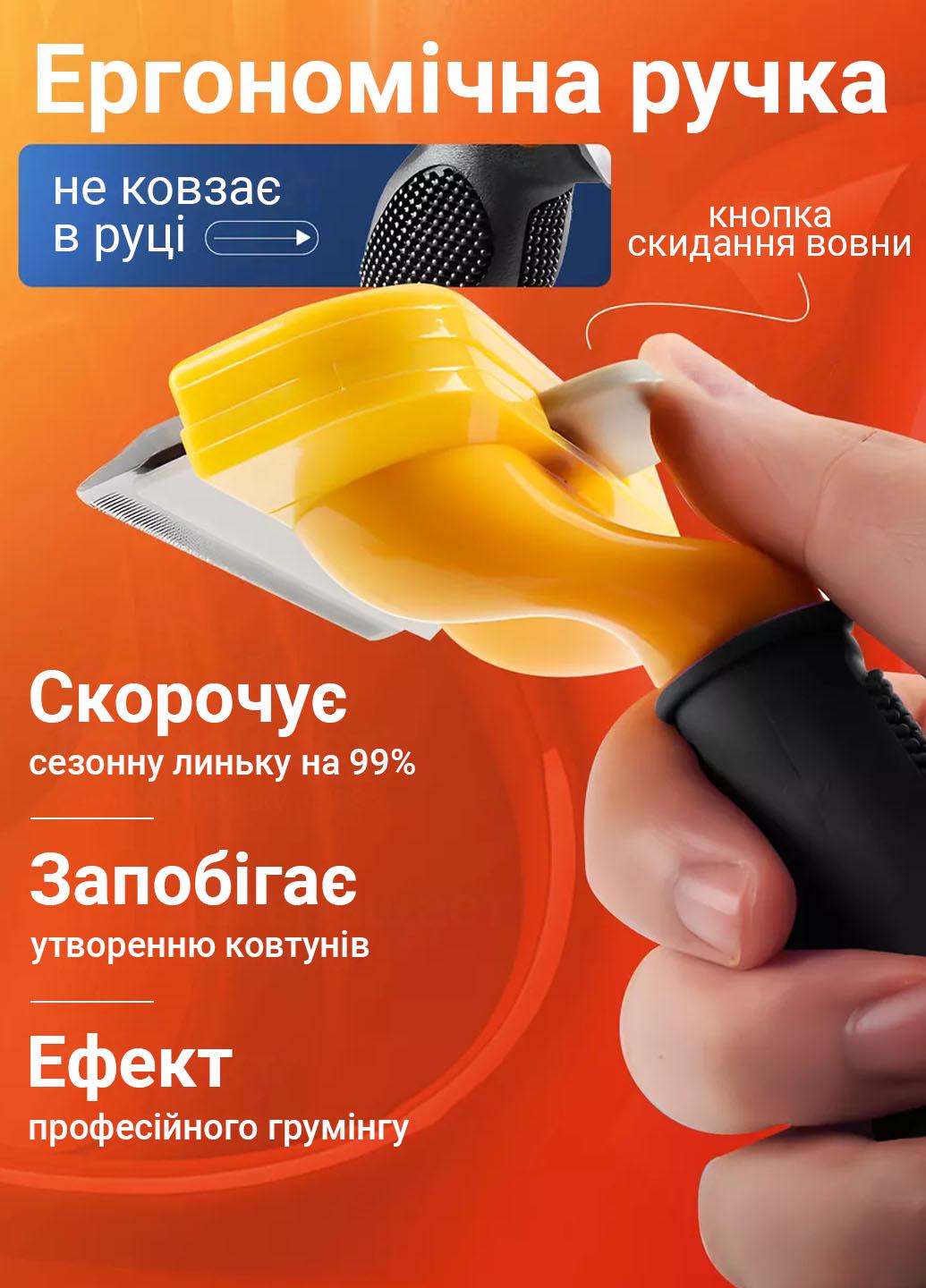 Щетка для вычесывания животных 4 см Желтый (401045) - фото 4 Щетка для вычесывания животных 4 см Желтый (401045) - фото 4