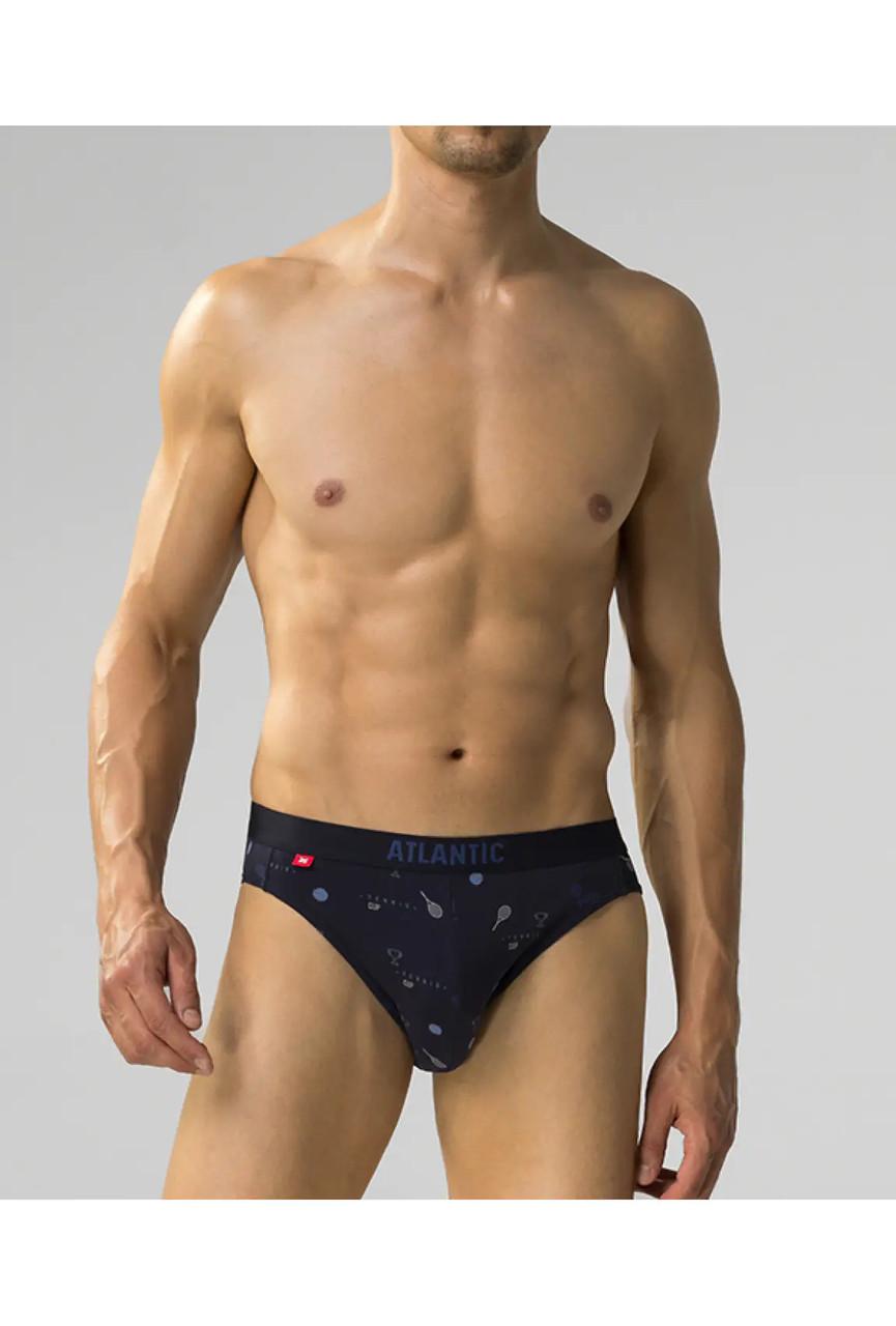Набор трусов-брифов Atlantic 3MP-171 средней посадки хлопковых 3 шт. XL Темно-синий (25211239) - фото 2 Набор трусов-брифов Atlantic 3MP-171 средней посадки хлопковых 3 шт. XL Темно-синий (25211239) - фото 2