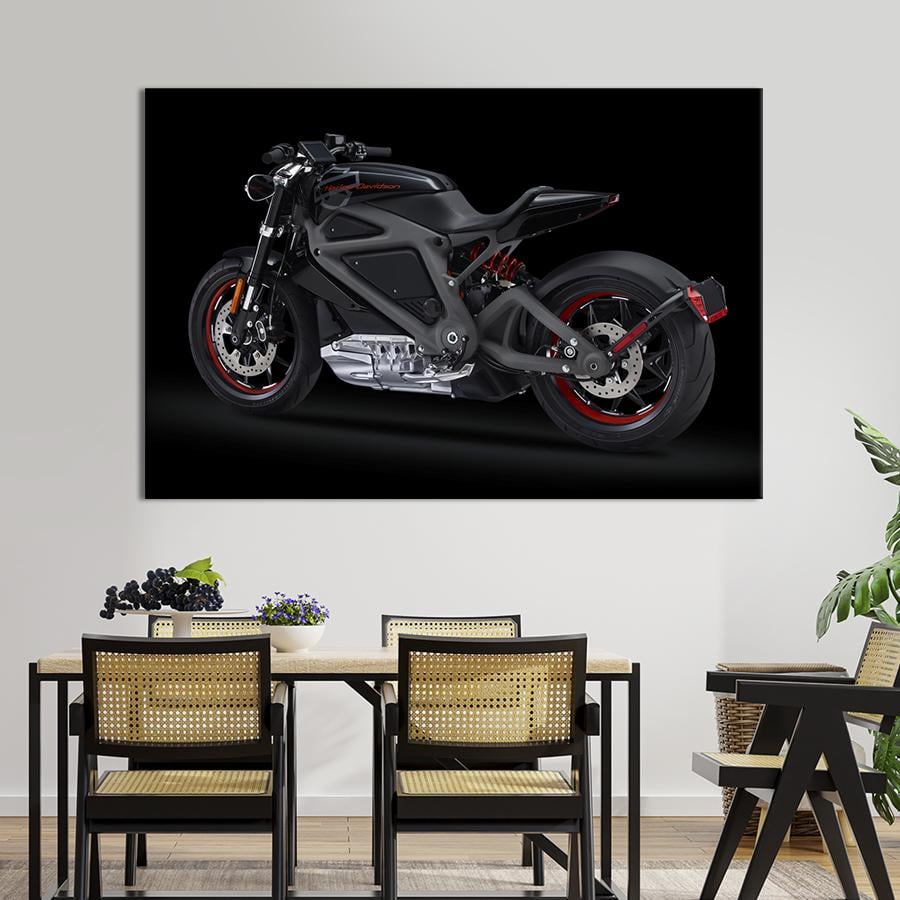 Картина на полотні Перший електричний велосипед Harley-Davidson 51x34 см (1328-1)