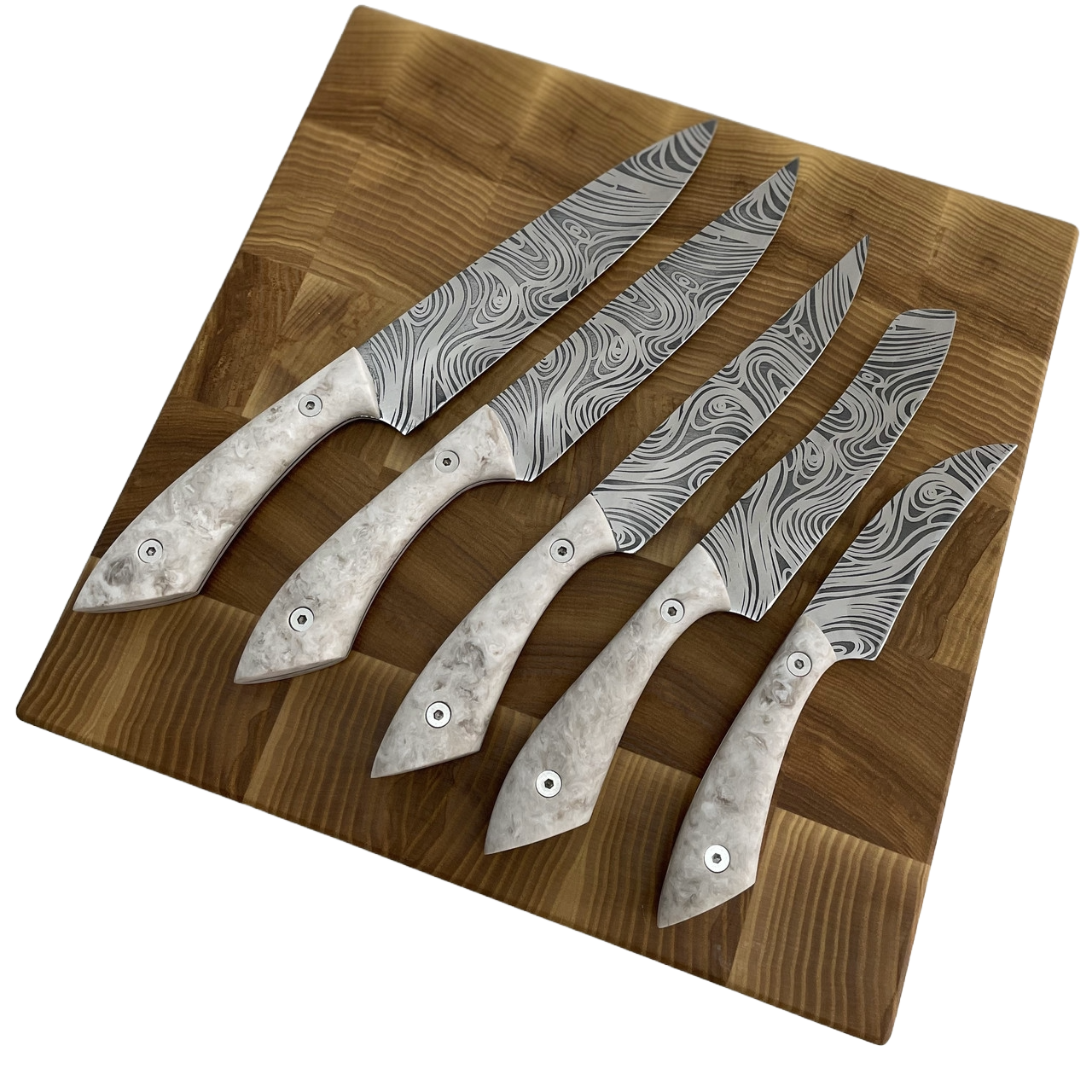 Набор кухонных ножей Лисий хвост 2.0 премиум версия сталь 65х13 (KN108)