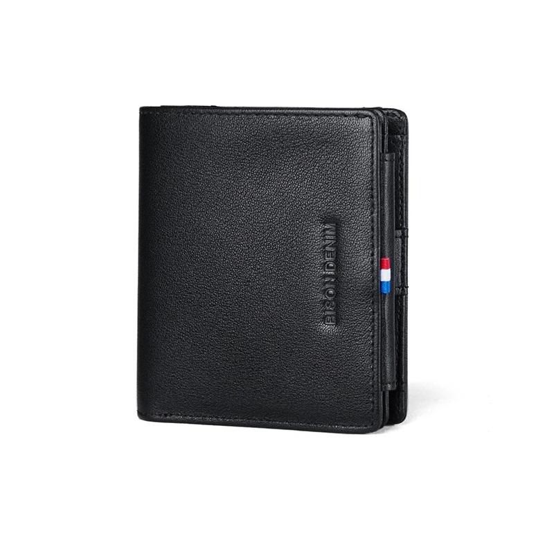 Кошелек мужской Bison Denim W4533-2B-1 из натуральной кожи Черный