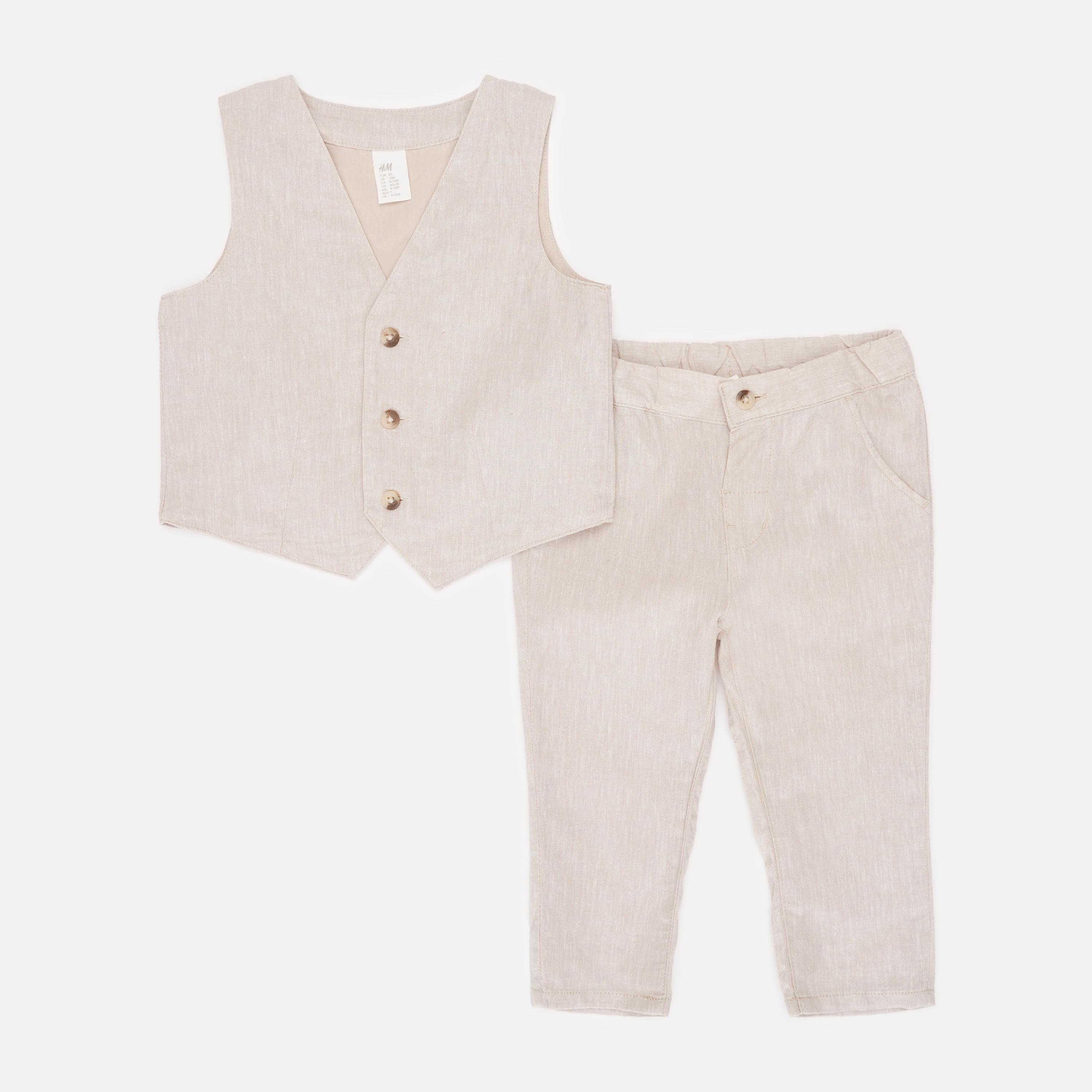 Комплект H&M жилет/штани 80 см Бежевий Комплект H&M жилет/штани 80 см Бежевий