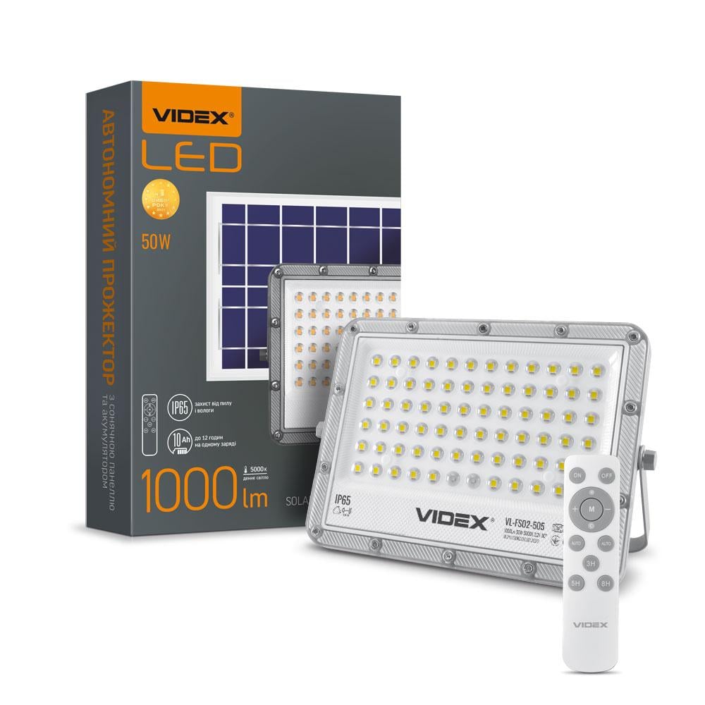 Прожектор LED Videx автономний 1000 Lm 5000K 3,2 V (52957)