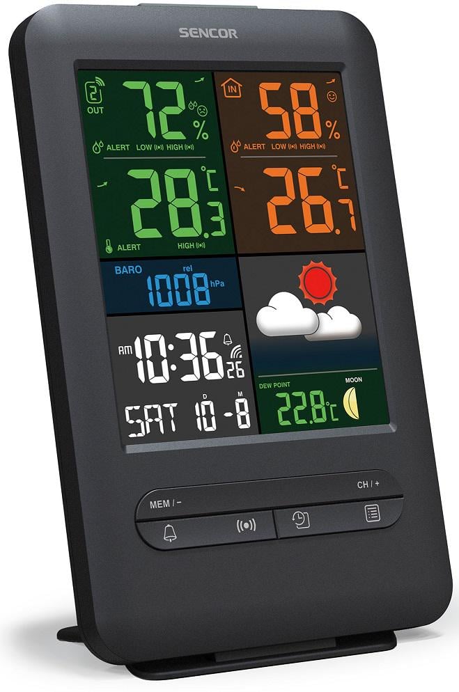 Метеостанция настольная Sencor SWS7300 для внутреннего и внешнего измерения температуры влажности погоды 2хAA (a377efe7) - фото 6