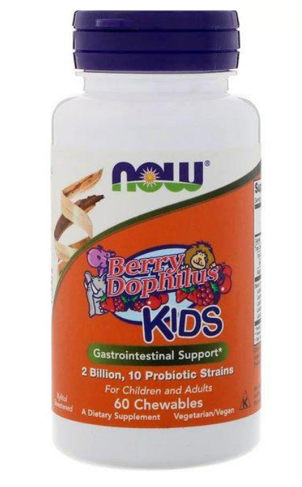 Пробіотик NOW Foods Berry Dophilus Kids 2 Billion 60 Chewables - фото 1