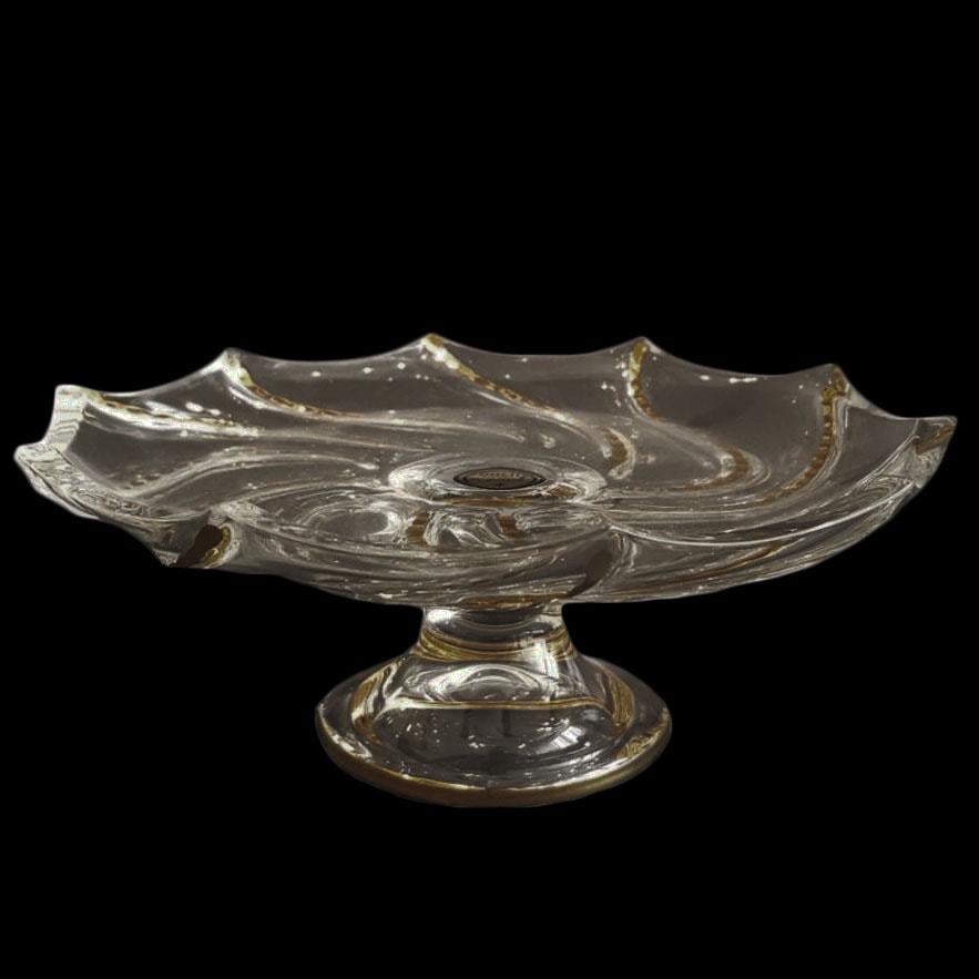 Тортовница на ножке Bohemia Surf 220 мм Gold (7799)