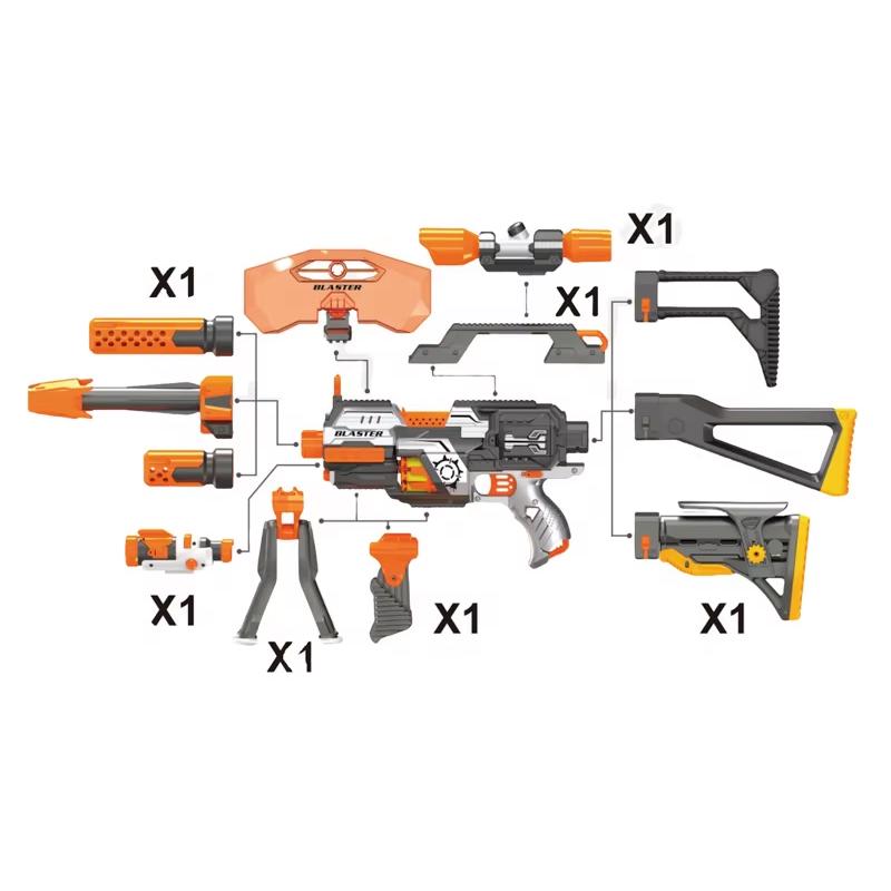 Бластер игровой с мягкими шарами 12 аксессуаров 60 патронов - фото 4