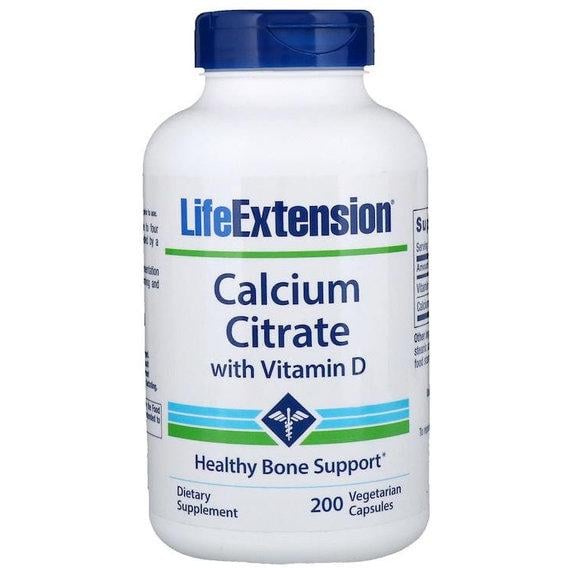 Мікроелемент Кальцій Life Extension Calcium Citrate with Vitamin D 200 Veg Caps