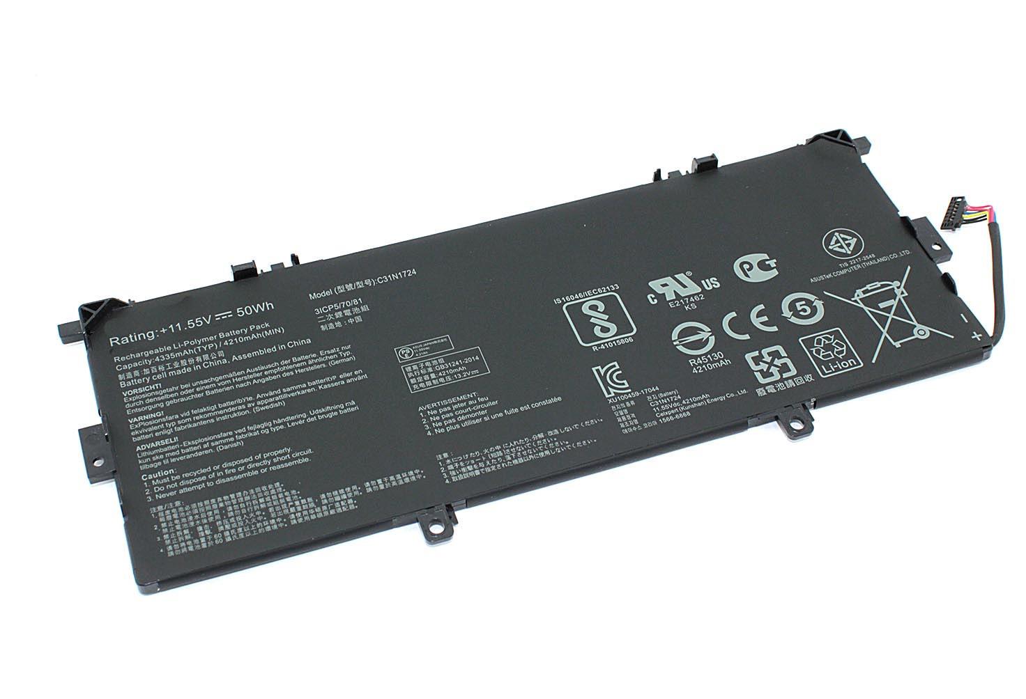 Аккумулятор для ноутбука Asus C31N1724 Zenbook 13 UX331UN 11.55V Black 4335mAh OEM