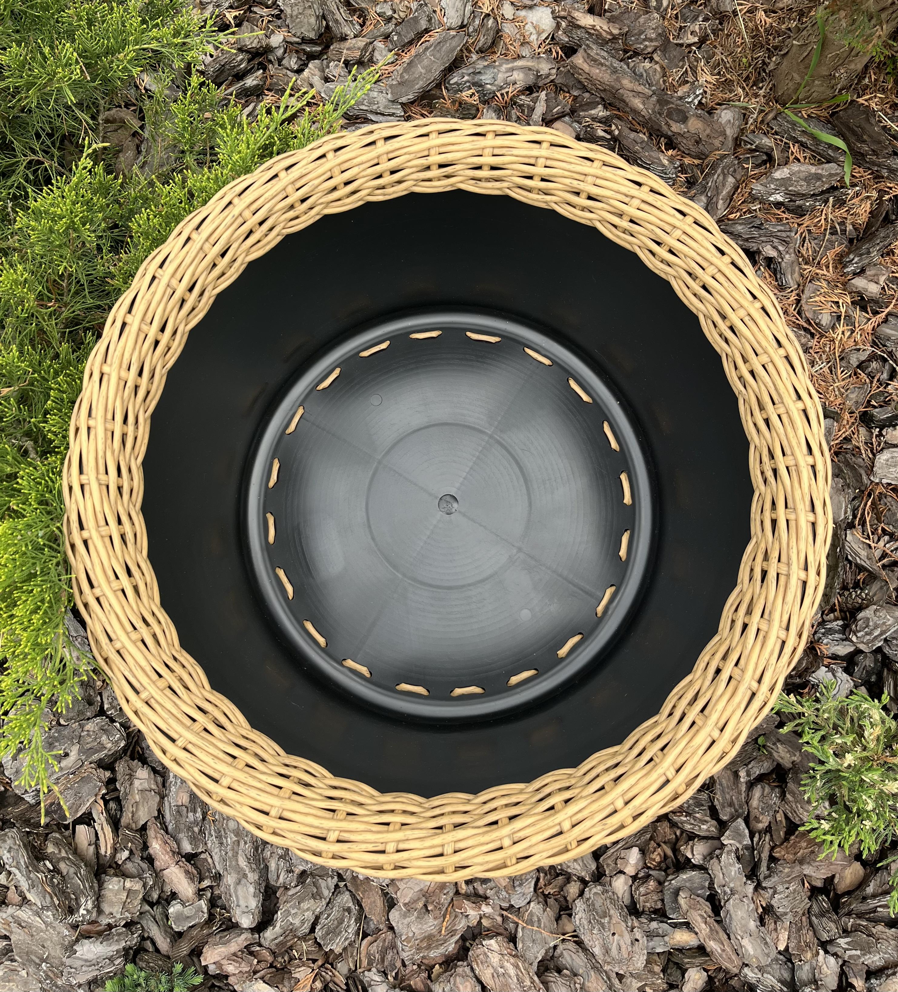 Кашпо для квітів зі штучного ротанга 45 л Дерево (27922390) - фото 2 Кашпо для квітів зі штучного ротанга 45 л Дерево (27922390) - фото 2