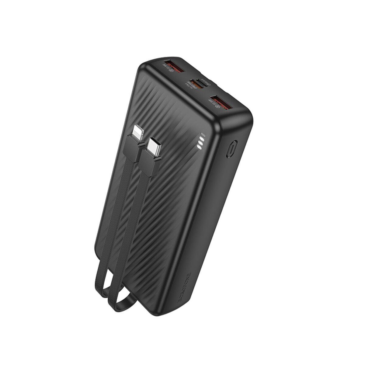 Повербанк Borofone BJ57A Graceful 20000 mAh 22,5 W со встроенными кабелями и быстрой зарядкой Black (24998540)