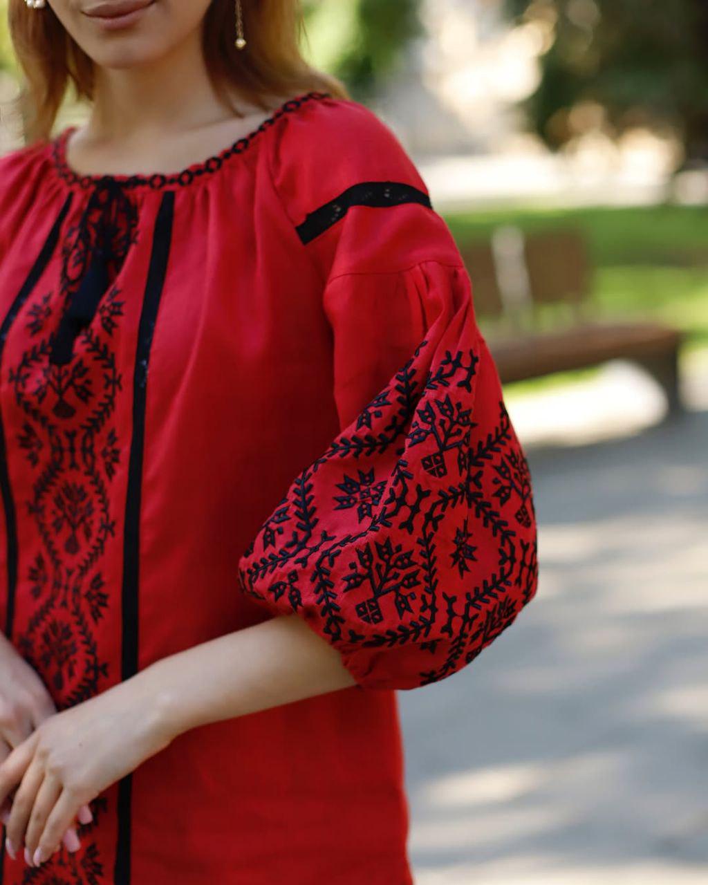 Вышиванка женская р. 50 Красный (693) - фото 3 Вышиванка женская р. 50 Красный (693) - фото 3