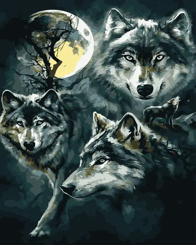 Картина по номерам Brushme Мистический волк 40x50 см (BRM45456) Картина по номерам Brushme Мистический волк 40x50 см (BRM45456)