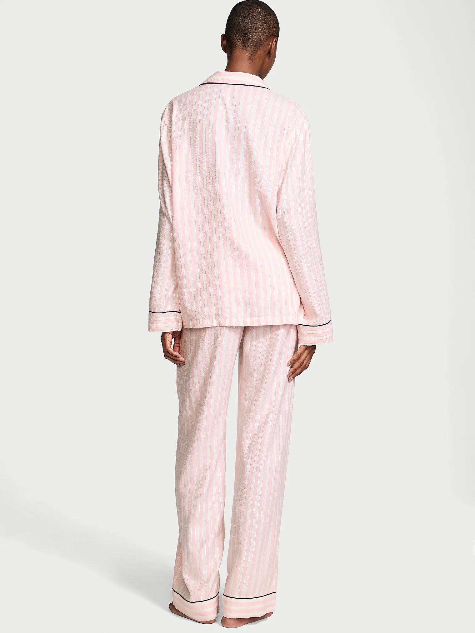 Пижама фланелевая Victoriaʼs Secret Flannel Regular Pajama Set M Regular Розовый (VS-028) - фото 2