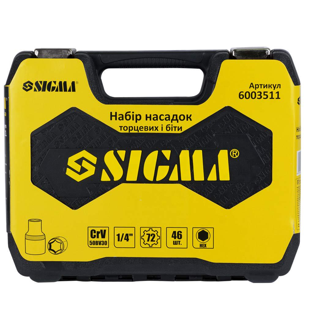 Набір насадок торцевих і біт Sigma CrV mid 1/4" 46 шт. (6003511) - фото 6
