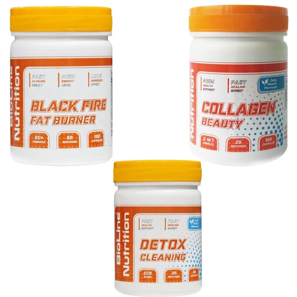 Набір Bioline Жироспалювач Black Fire/Collagen/Detox