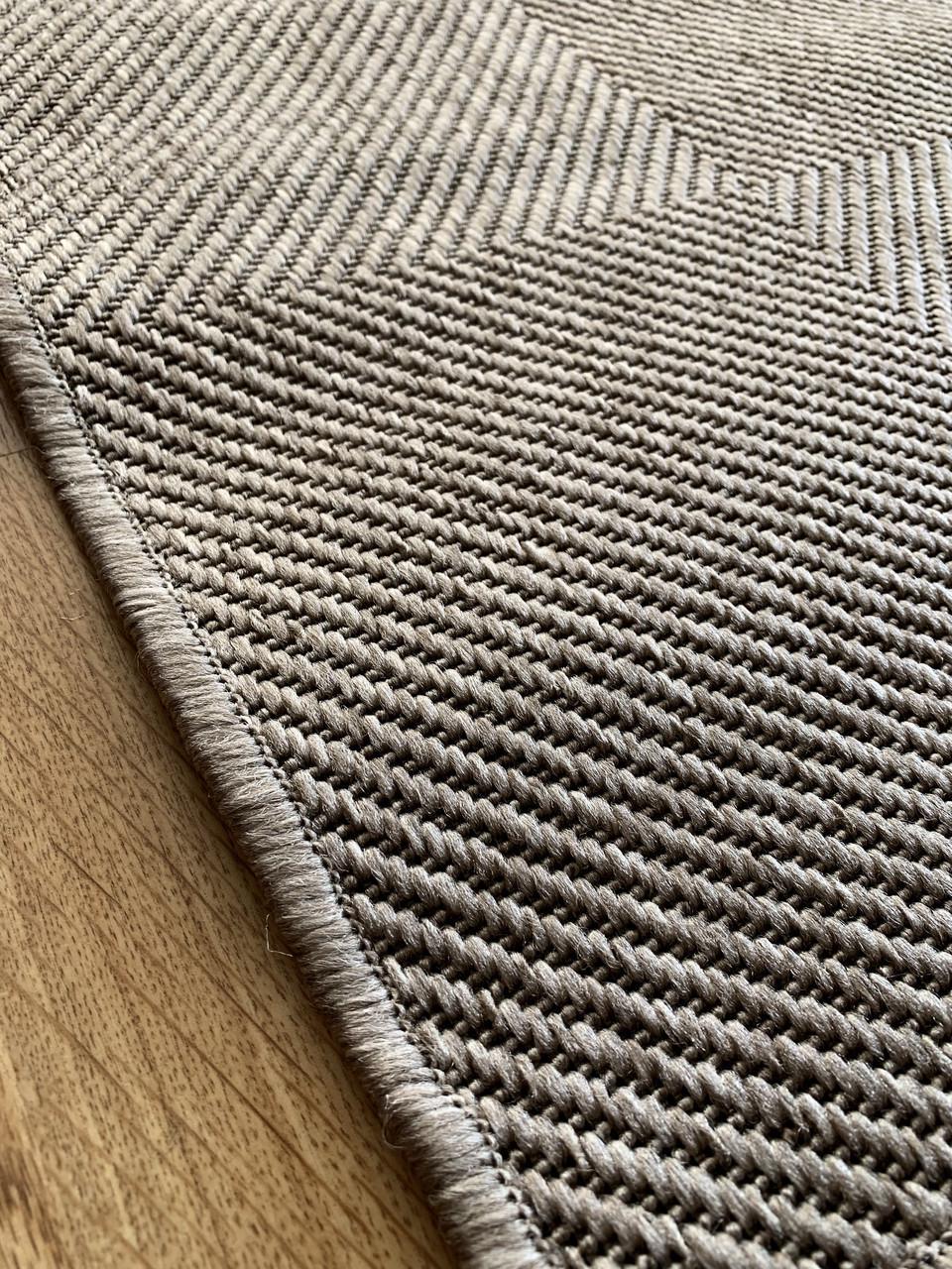 Килим безворсовий абстрактний рогожка прямокутний 80х250 см Бежевий (10030-0101) - фото 3 Килим безворсовий абстрактний рогожка прямокутний 80х250 см Бежевий (10030-0101) - фото 3