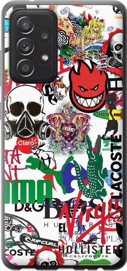 Чехол на Samsung Galaxy A52s 5G A528B Many different logos (4022t-2583-42517)