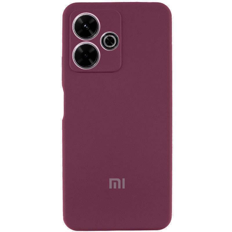 Противоударный чехол Silicone Cover Lakshmi Full Camera (AAA) with Logo для Xiaomi Redmi 13 4G / Poco M6 4G Бордовый / Plum