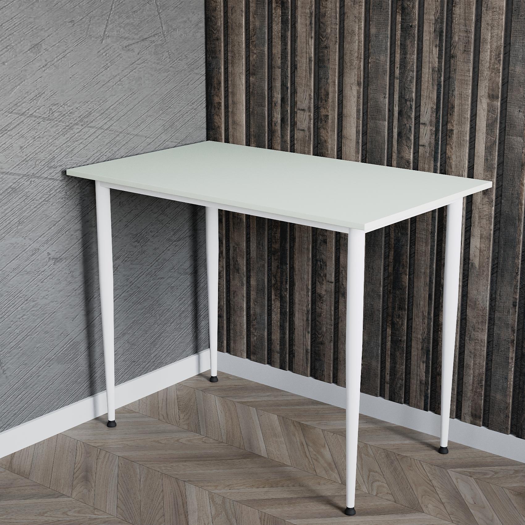 Универсальный стол Prime Ferrum-decor 750x1400x600 Белый металл ДСП Кашемир 16 мм (FRD-107711)