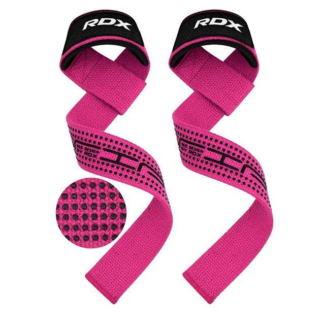 Лямки для тяги RDX S4 Gym Cotton Gel Straps Plus Pink (21398889) - фото 4