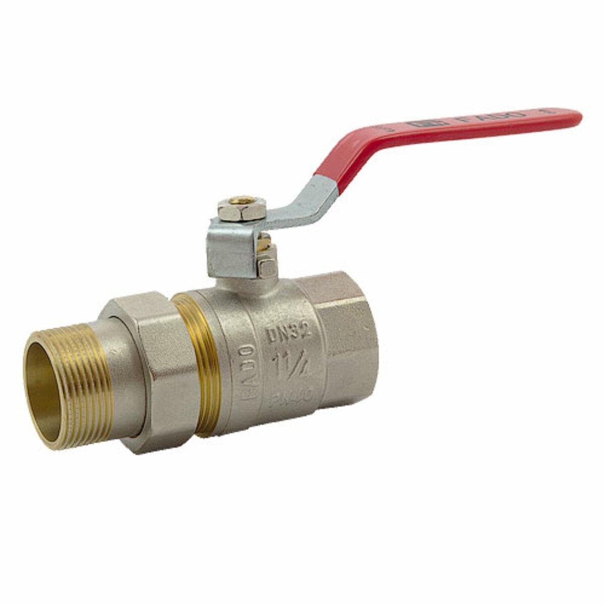 Кран шаровой с американкой FADO S.r.l 1 1/4" ЗВ прямой (TK-KA4)