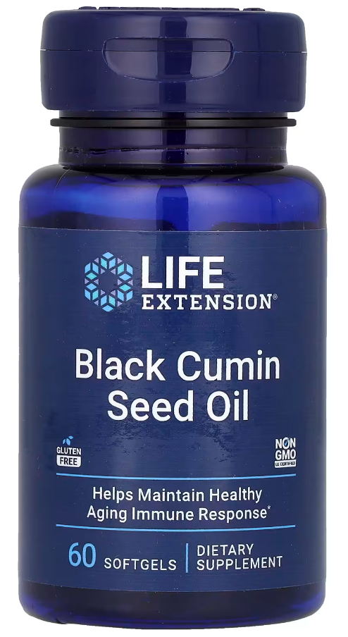 Добавка натуральная Масло семян черного тмина Life Extension Black Cumin Seed Oil 60 софтгель