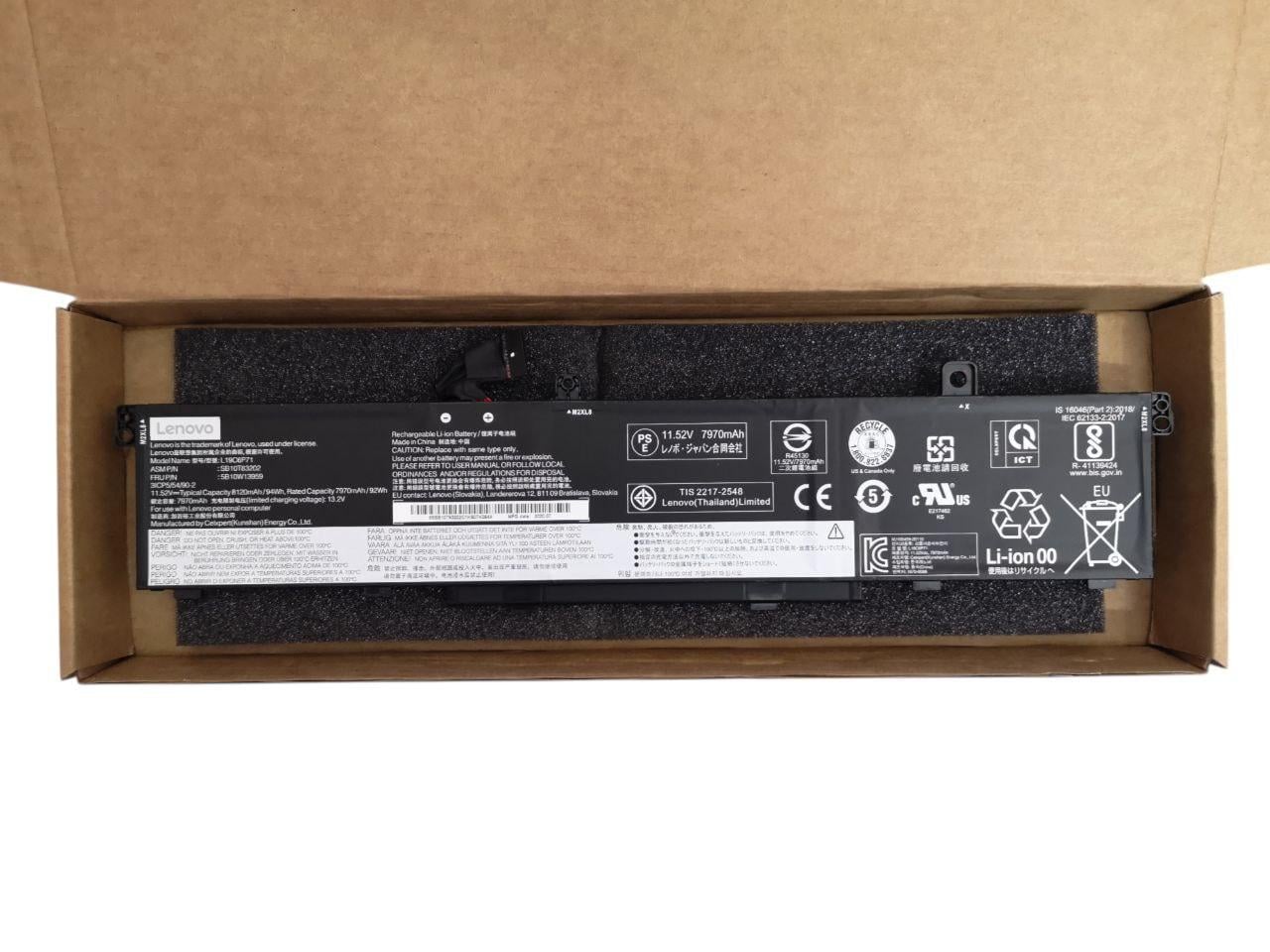 Акумулятор для Lenovo ThinkPad P15 Gen 1/P17 Gen 1/TP00124A/L19C6P71/L19L6P71 8120 mAh 94Wh (21783580)