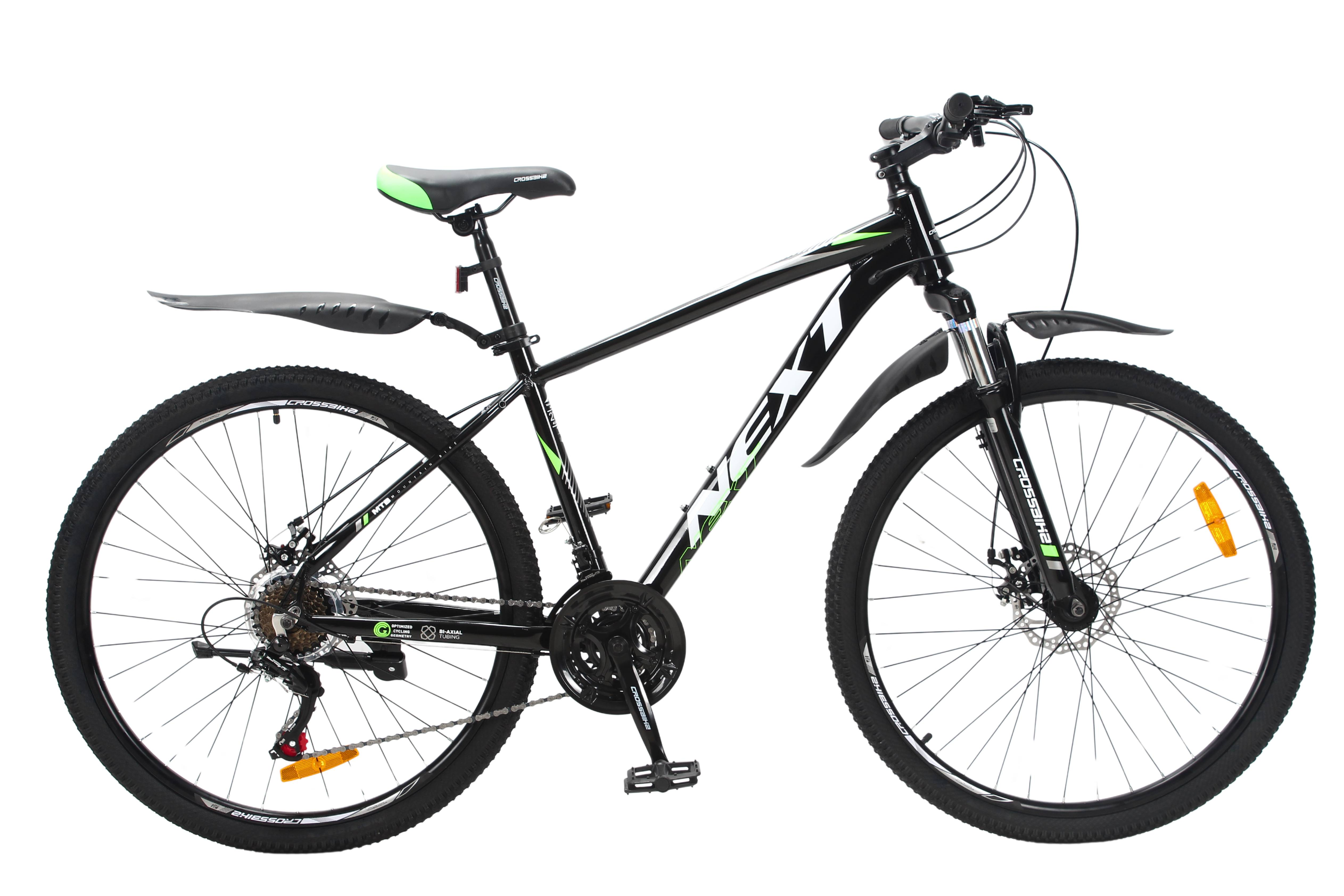 Велосипед Crossbike Next 2025 27,5" 17" Черно-зеленый