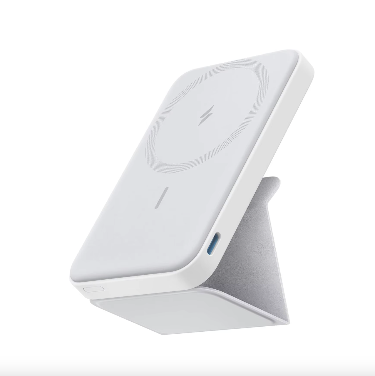 Повербанк магнитный беспроводной Anker Magnetic battery 622 MagGo 5000 мАч с подставкой White (A1614)