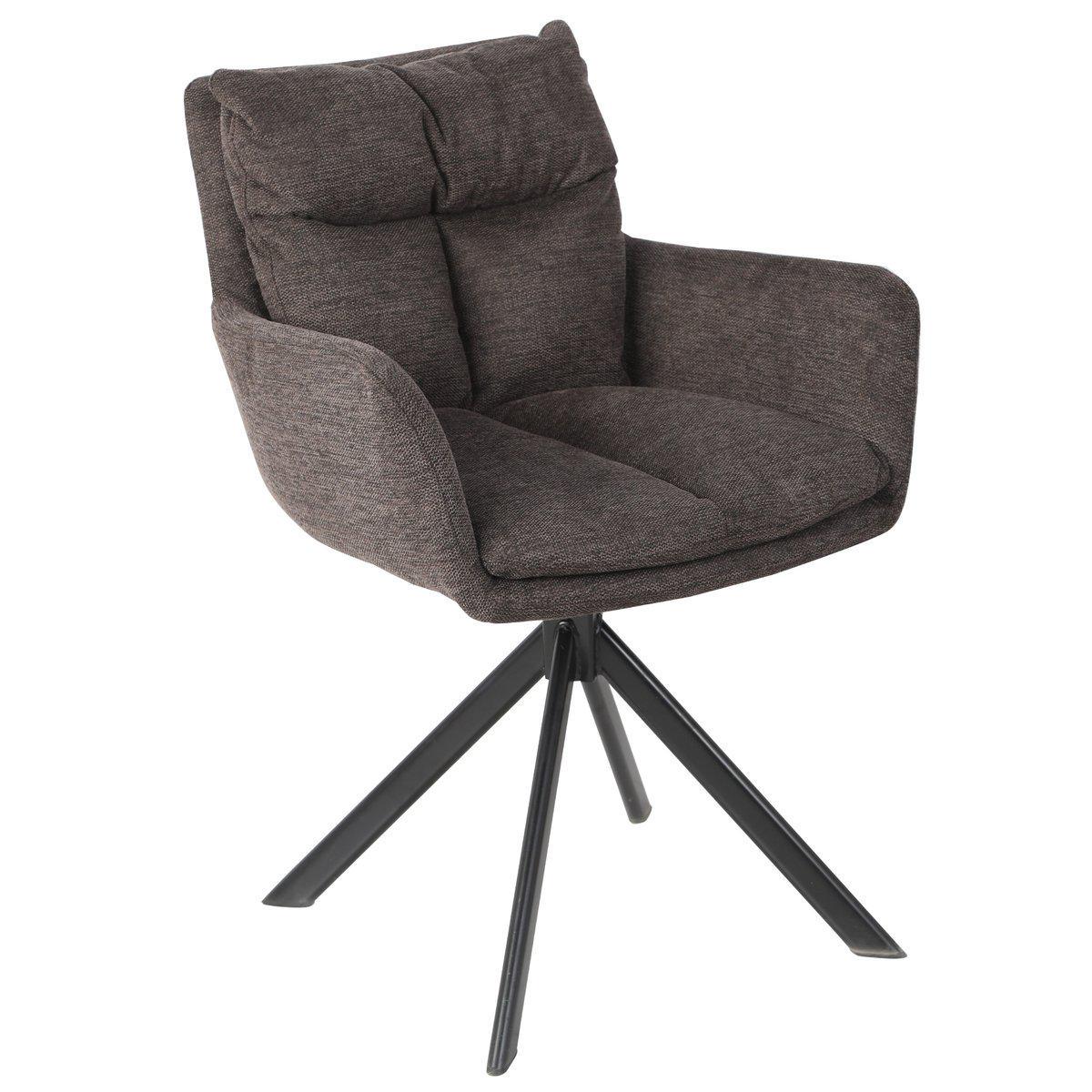 Стул кухонный Intarsio HUNTER ткань оборот 180° Черный/Коричневый (HUNTERBR) - фото 1