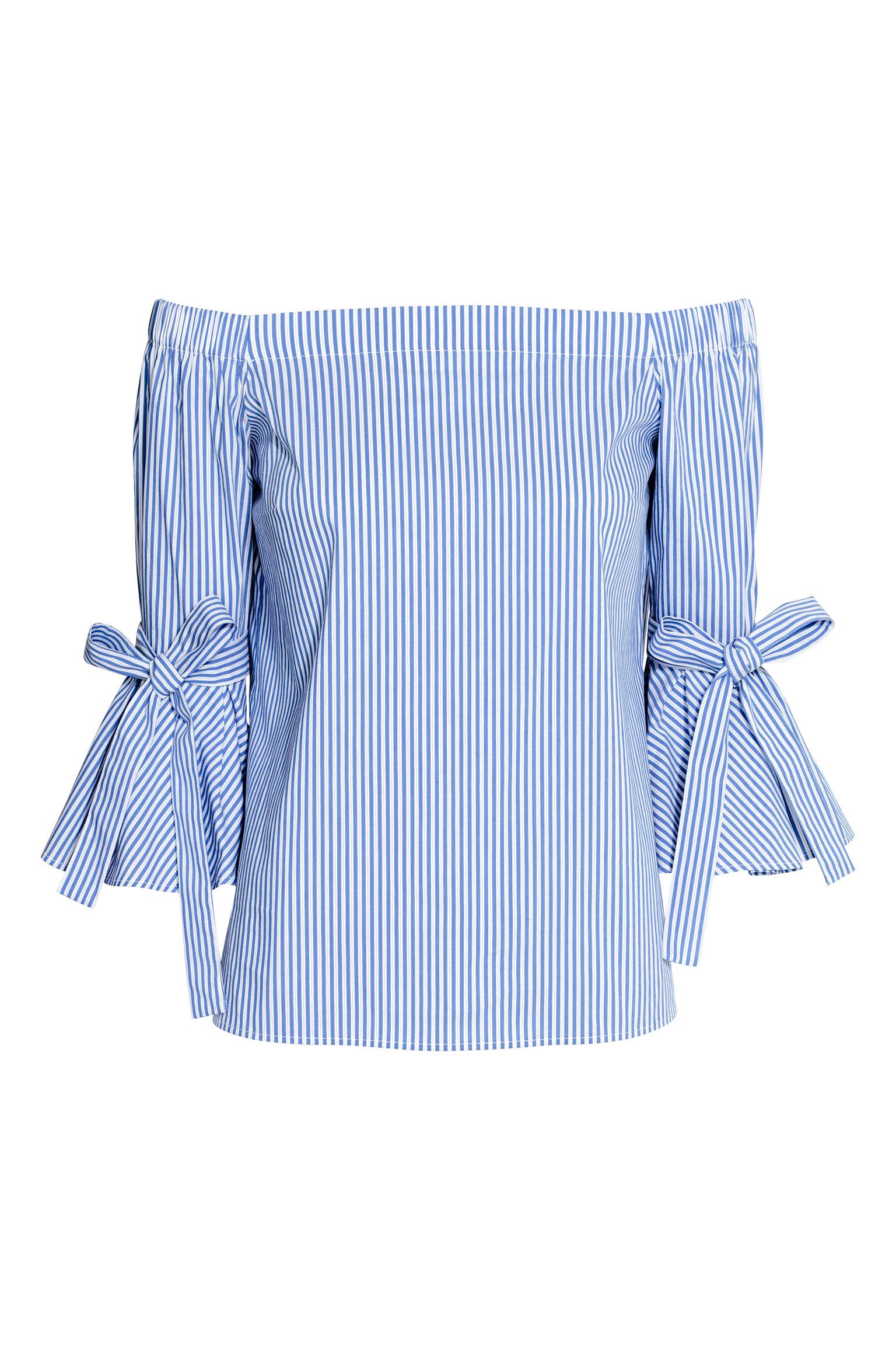 Блуза H&M полоска р. 34 Голубой (9125340585)