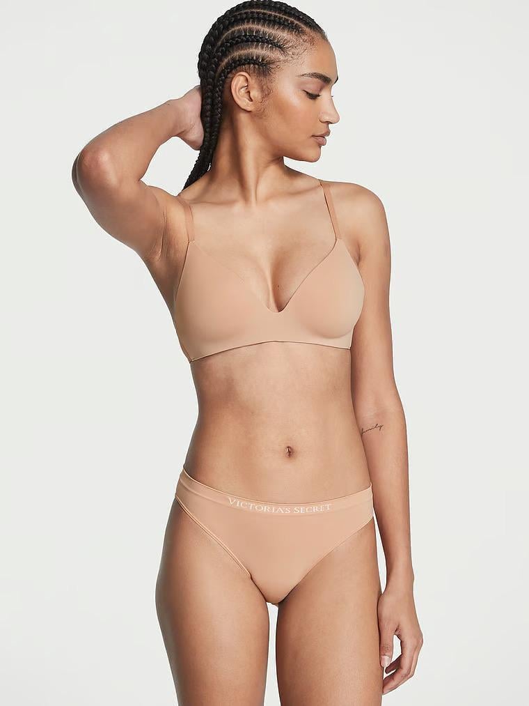 Трусики бикини Victoria's Secret Seamless Bikini Panty M Бежевый (26673094)