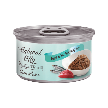 Корм вологий для котів Natural Kitty з диким тунцем та сардинами у соусі 70 г (NKT240301)