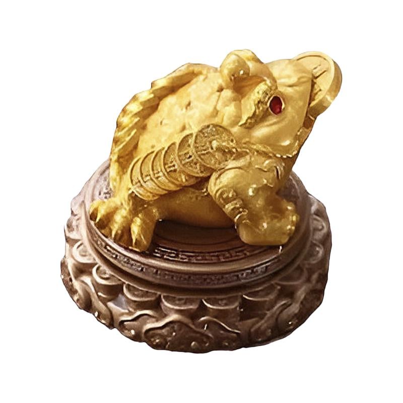 Фигурка для чайной церемонии Lesko Лягушка с монеткой вращающейся/изменяющей цвет от горячей воды (24366547)