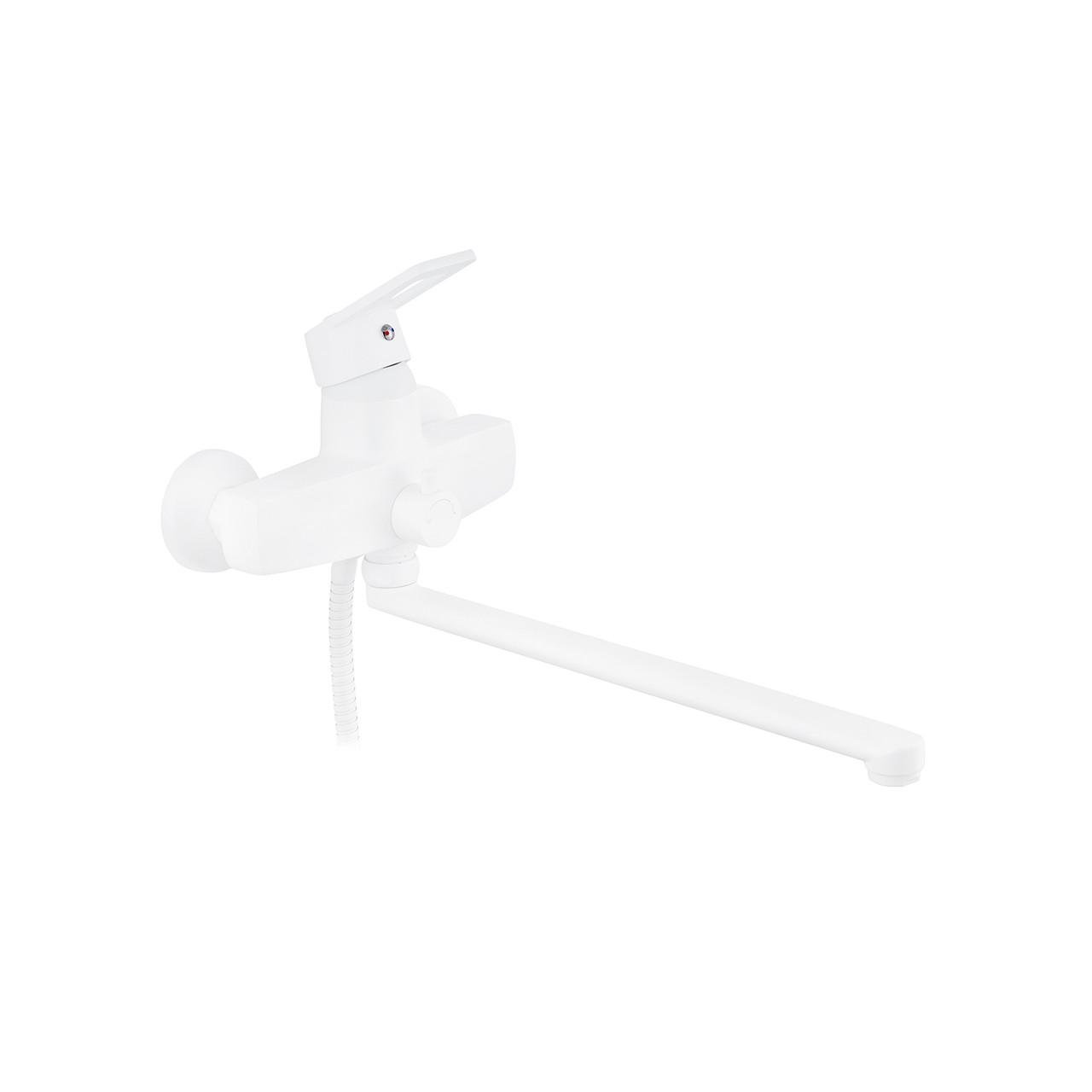 Змішувач для ванни Kroner KRM Zenda W070 з душовим гарнітуром Білий (CV022959) - фото 2 Змішувач для ванни Kroner KRM Zenda W070 з душовим гарнітуром Білий (CV022959) - фото 2