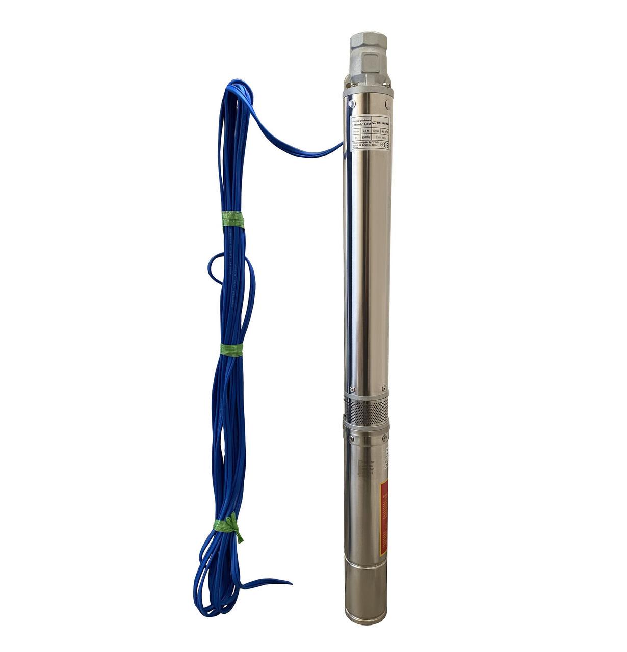 Насос свердловинний із підвищеною стійкістю до піску PM 3.5SDm3/13 0.55 кВт 79 м кабель 15 м (000019674)