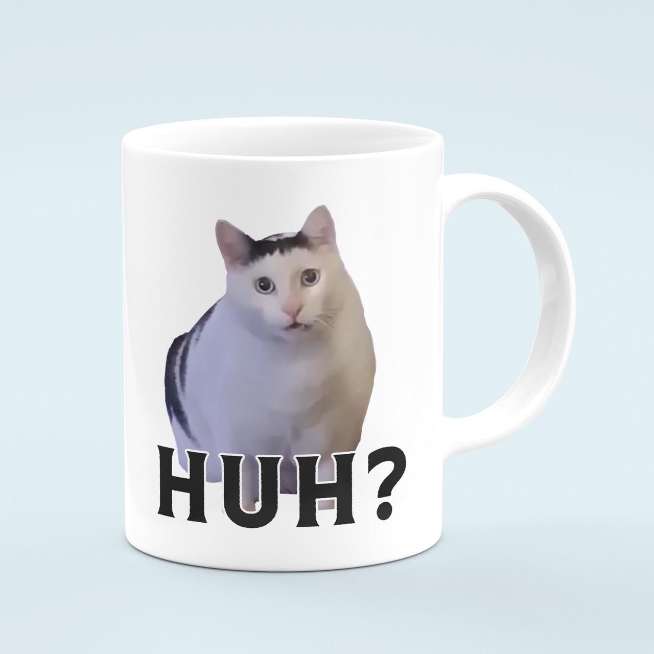 Чашка с мемом HUH? 330 мл Белый