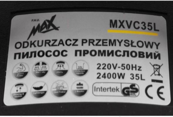 Пилосос будівельний MAX MXVC35L 2400 Вт для вологого та сухого прибирання - фото 7