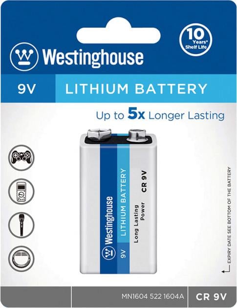 Батарейка Westinghouse Lithium 6F22 600 mAh (102733)