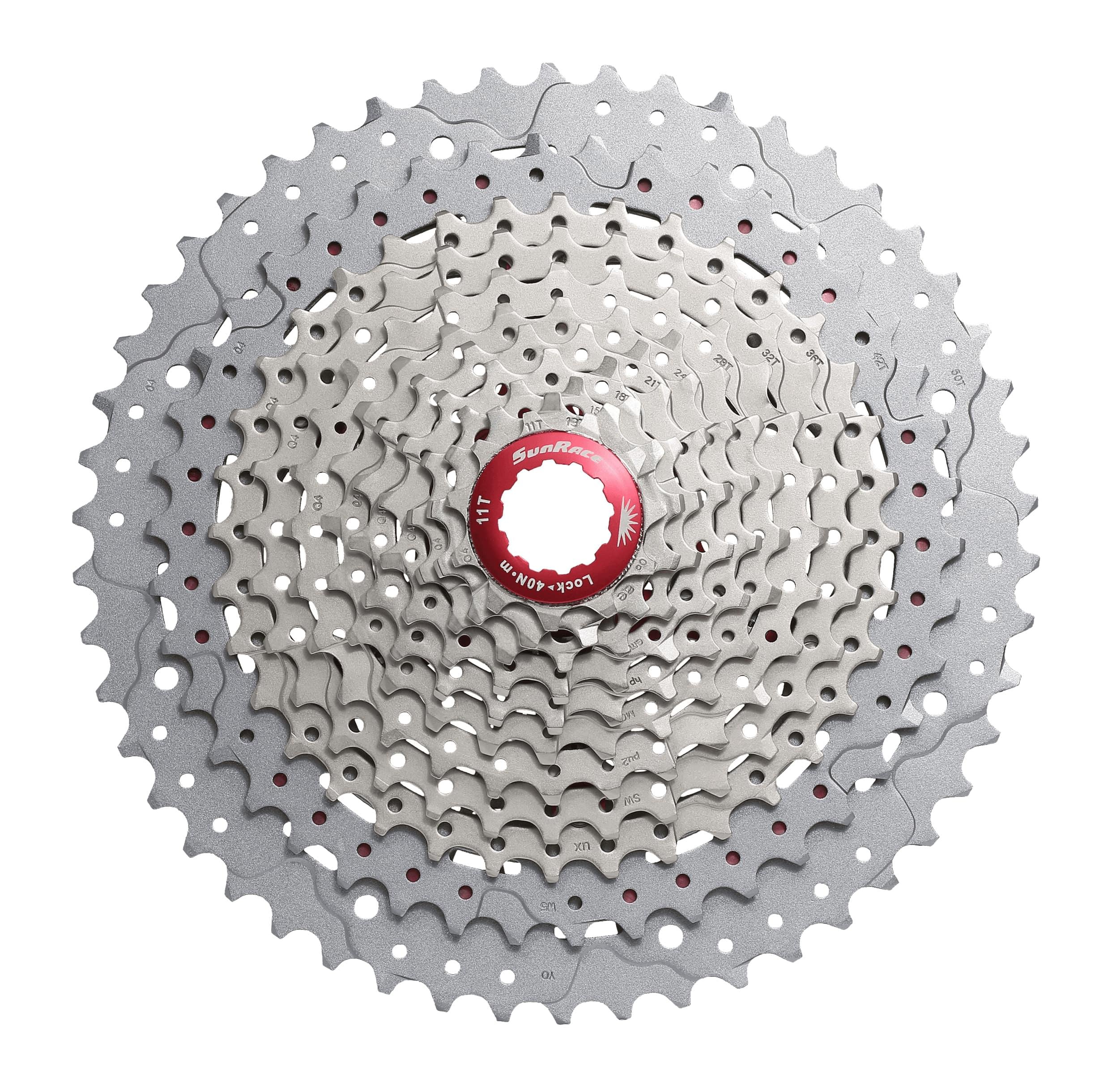Кассета 11-k 11-51T SUN RACE MX8 MTB алюминиевый паук Metallic Silver